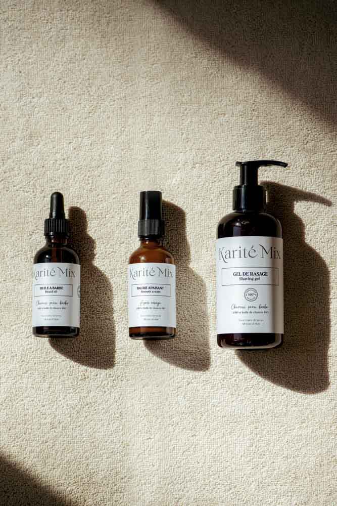 trio produits, ombre et lumière