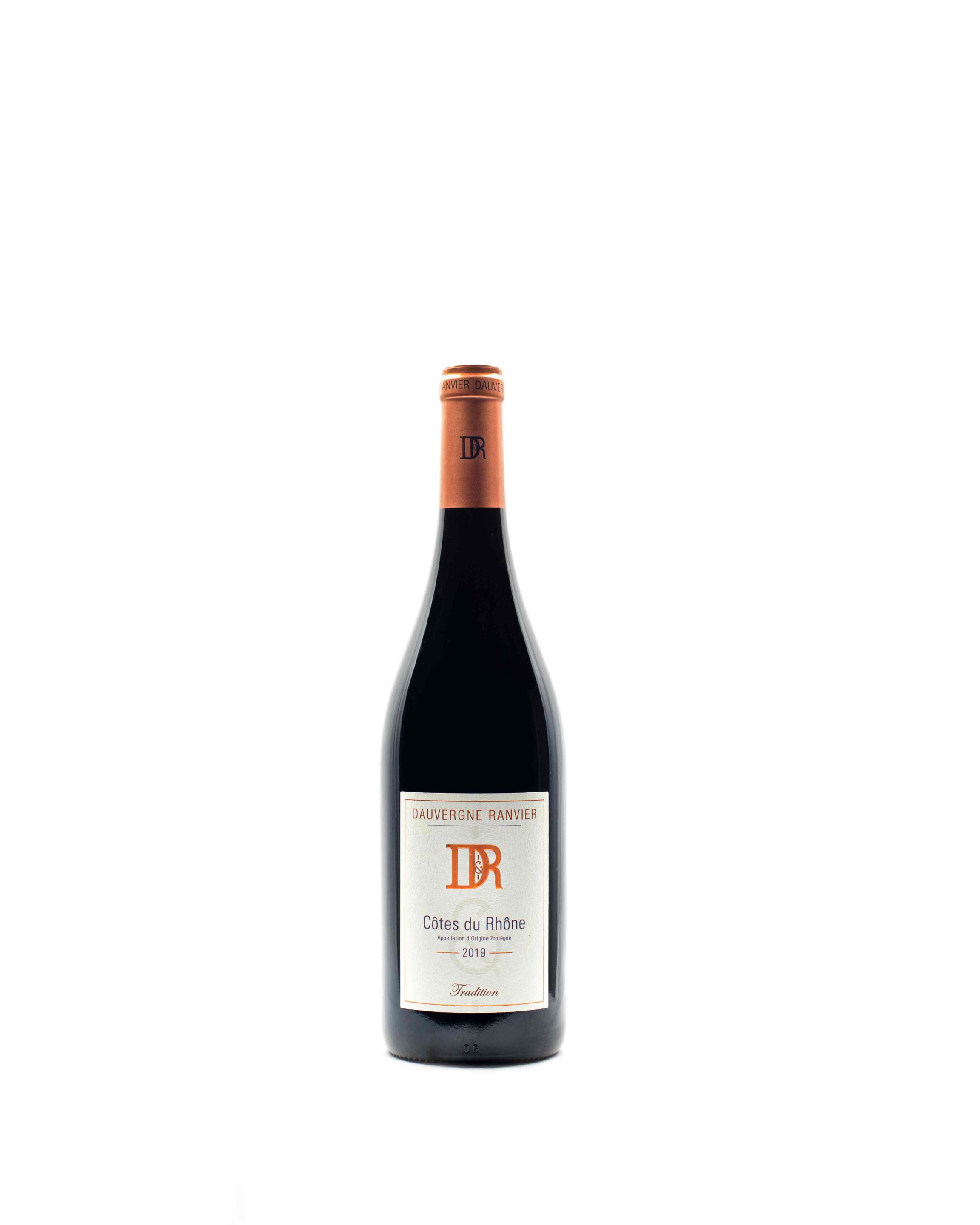 Packshot bouteille de vin Côte du Rhône rouge réalisé par Visuell